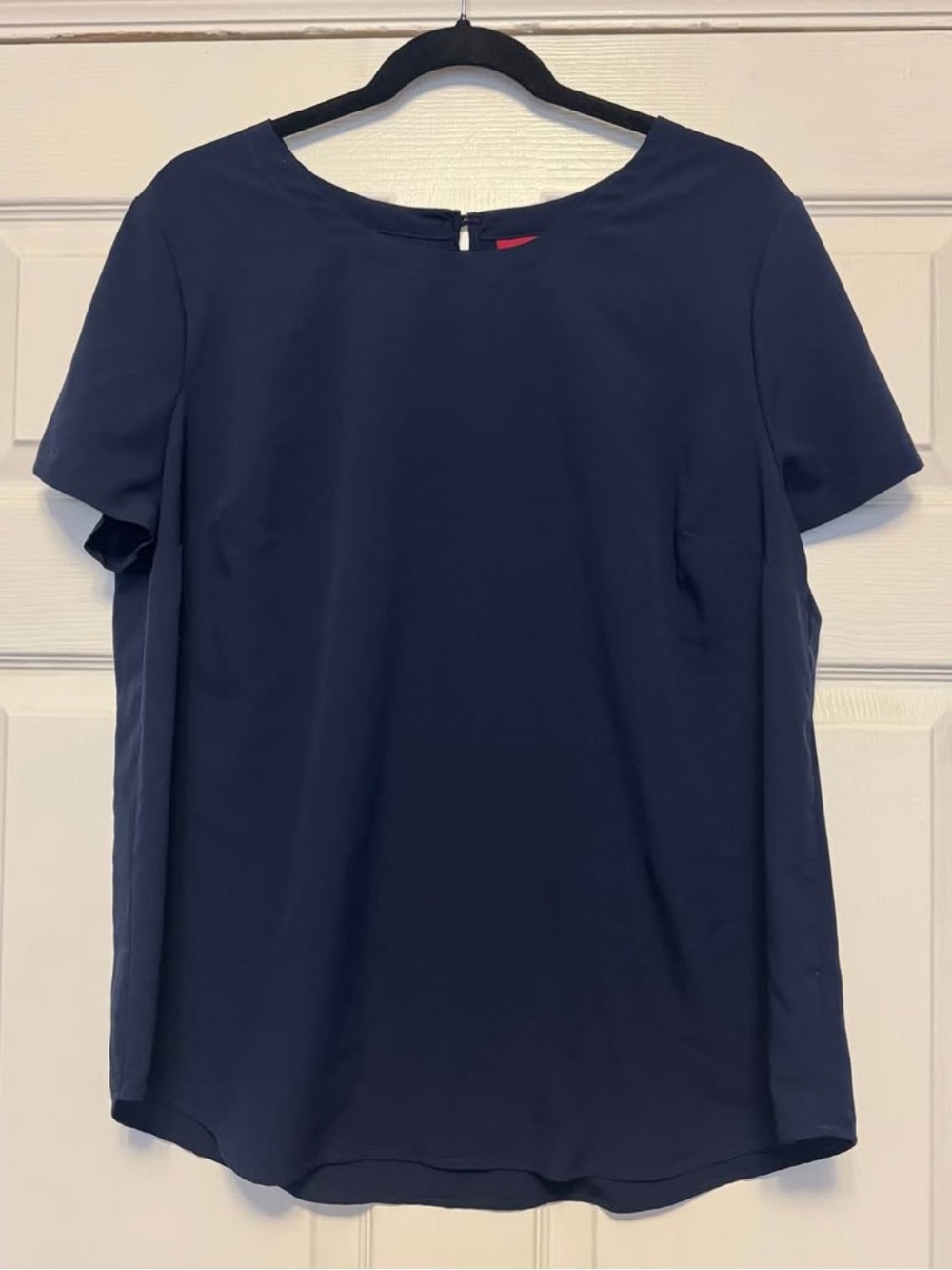 Merona Navy Short-Sleeve Crewneck Polyester Blend Top